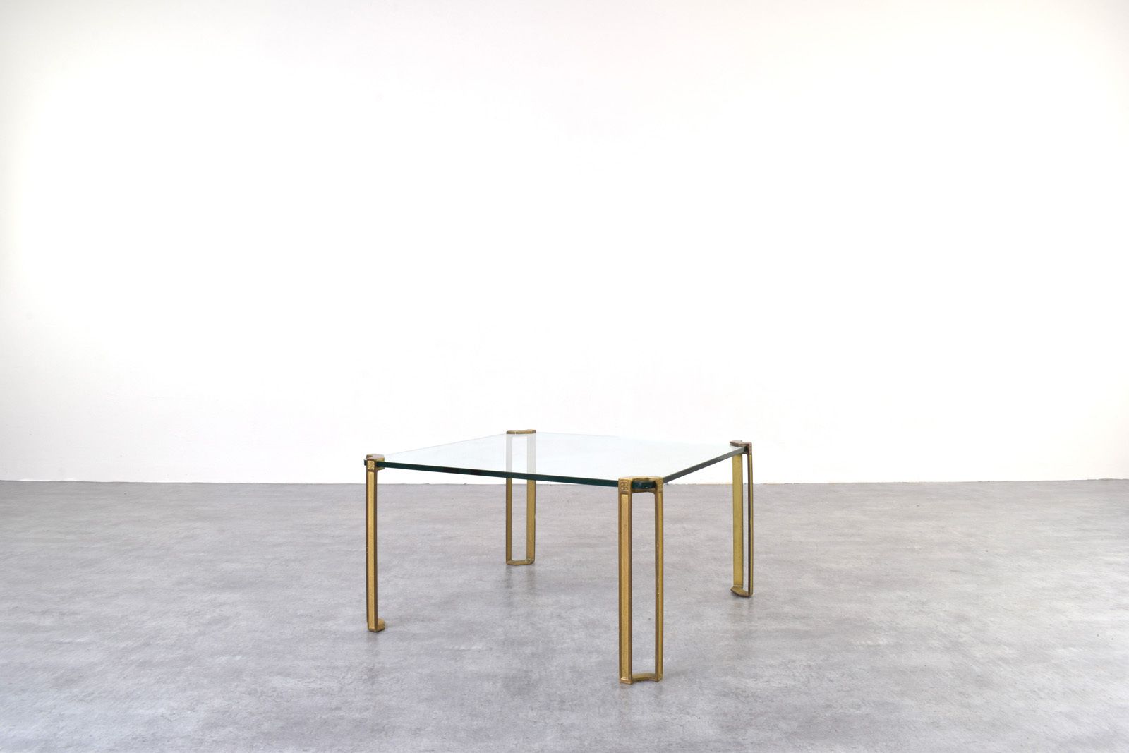 Hollywood Regency Brass And Glass Coffee Table By Peter Ghyczy, 1970s. photo furniture