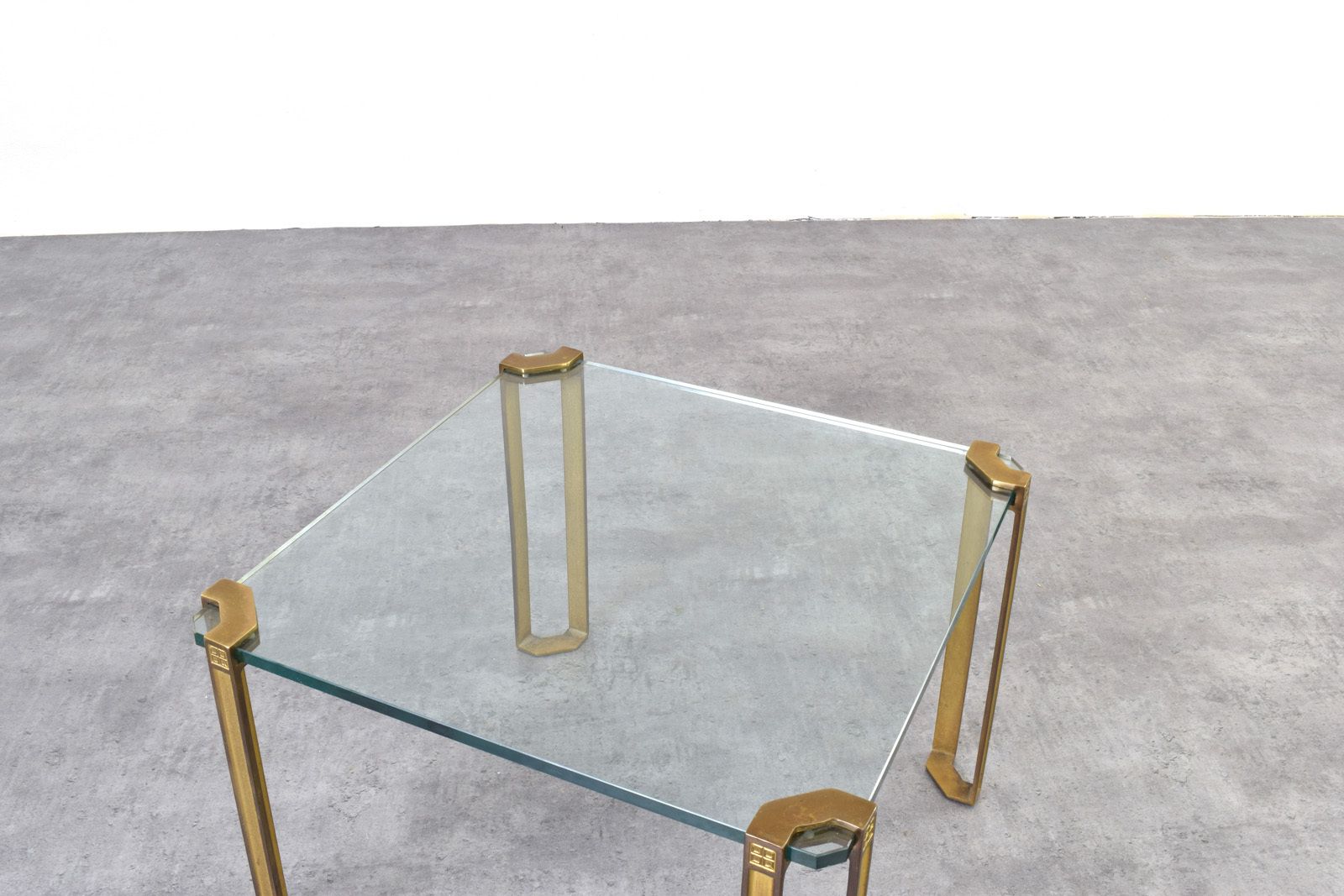 Hollywood Regency Brass And Glass Coffee Table By Peter Ghyczy, 1970s. photo buy