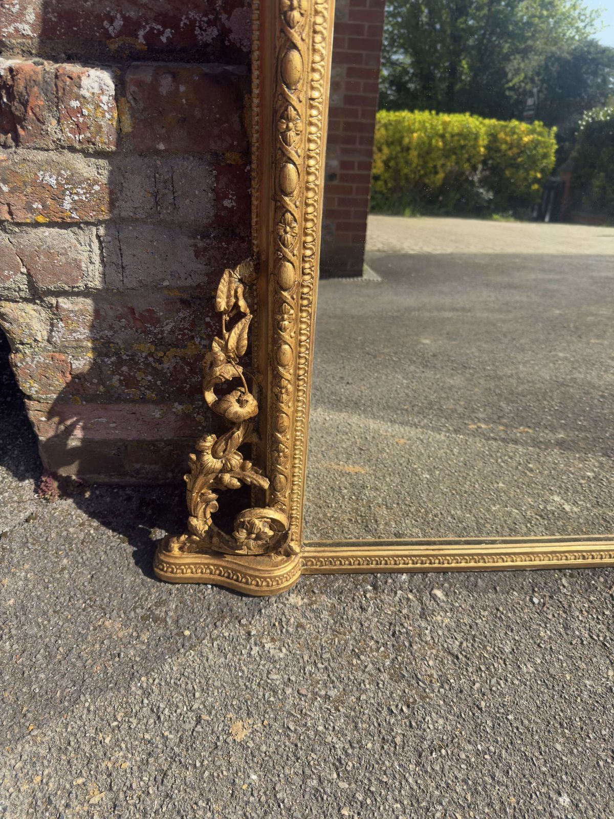 A Highly Impressive Large Antique English 19th Century Gilt Overmantle Mirror. photo 1595.0