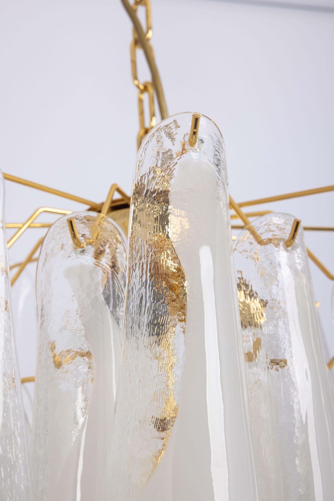 Stunning Large Murano Glass Petals Chandelier Italy, 1980s photo Lighting