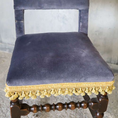 Matched Pair Scottish Oak Armorial Clan Chairs Velvet Upholstery Heraldic Crests C 1650 photo buy