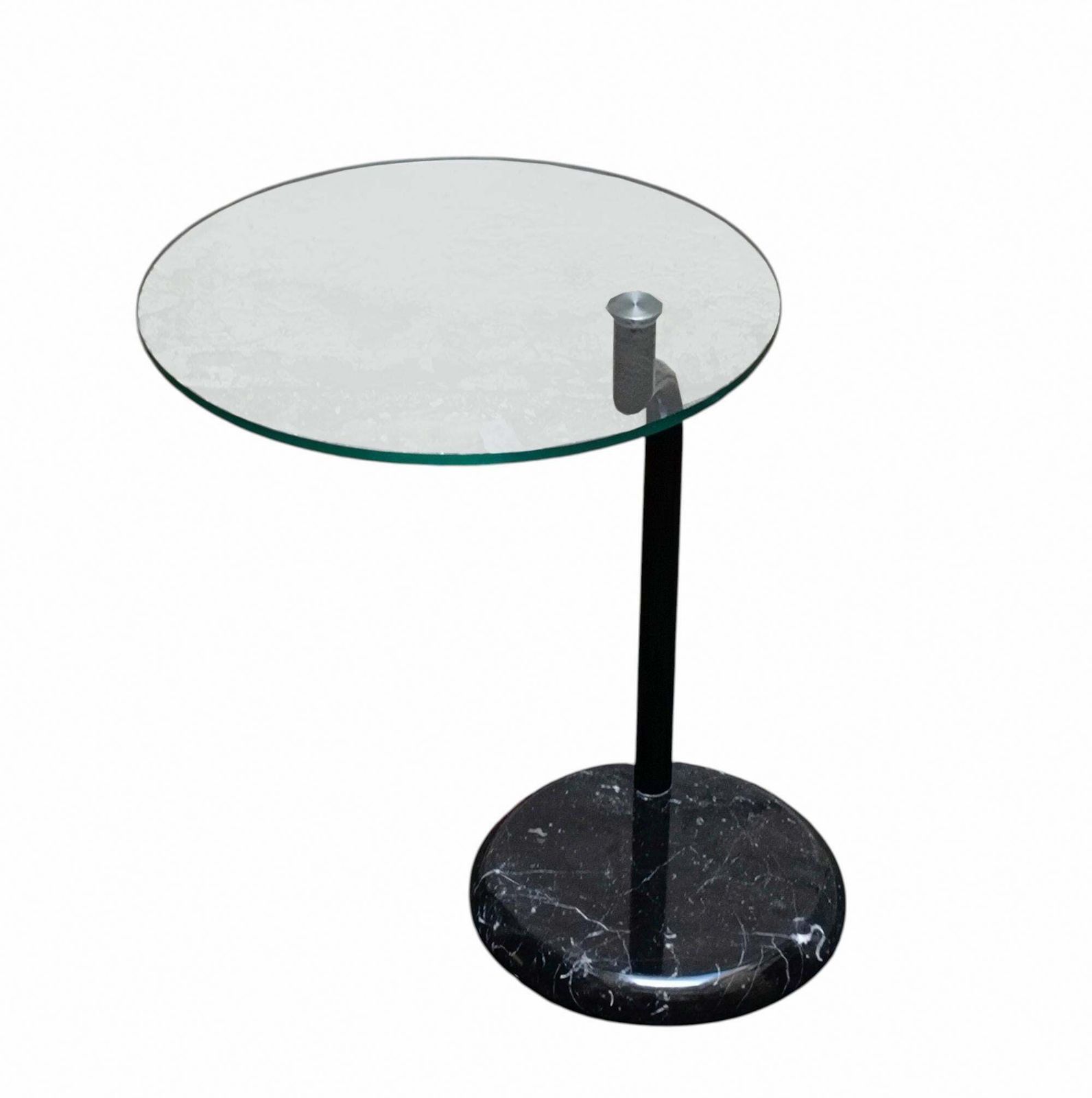 Coffee Table With Marble Base And Revolving Glass Top, Italy 1980s photo furniture