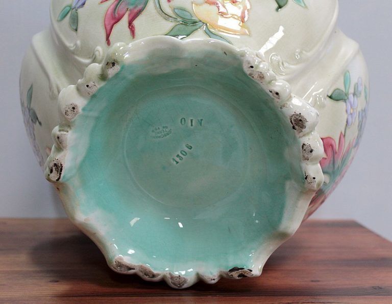 photo for sale Barbotine Pot Holder In Iron   20th Century