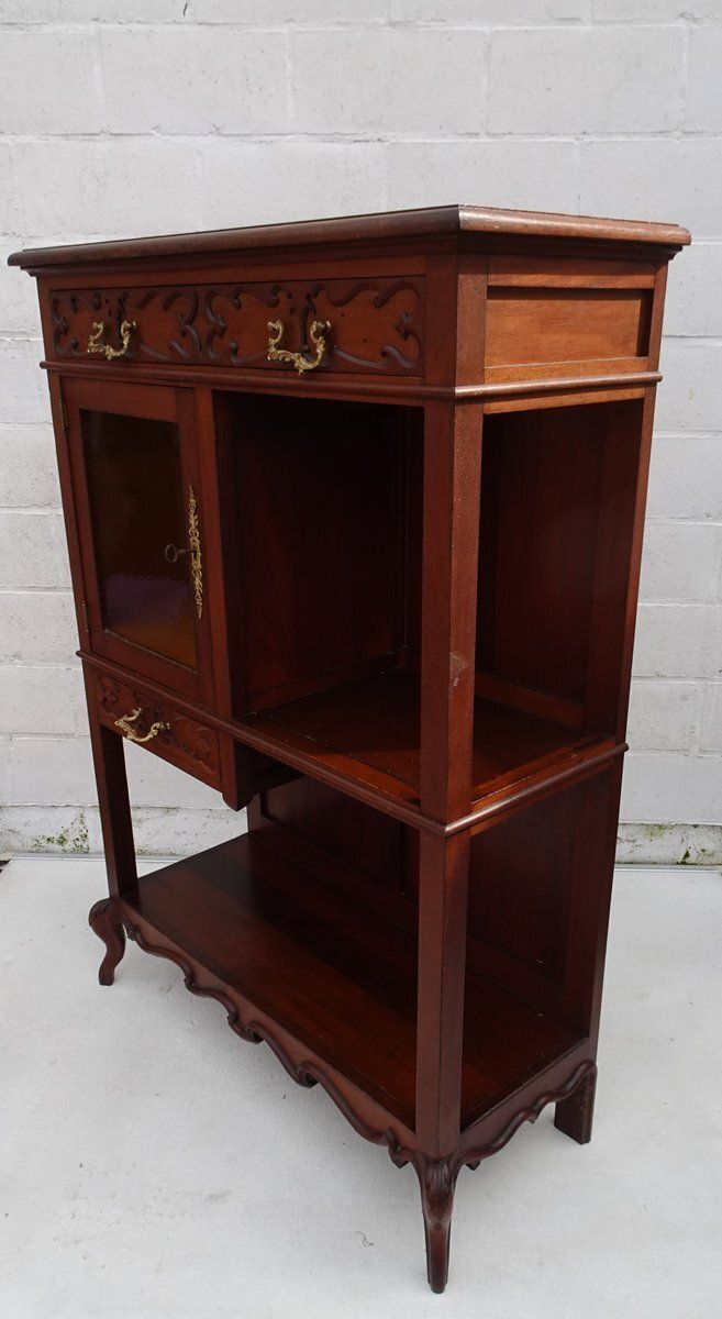 Art Nouveau Small Cabinet Display With Glass, 1920s photo vinterior