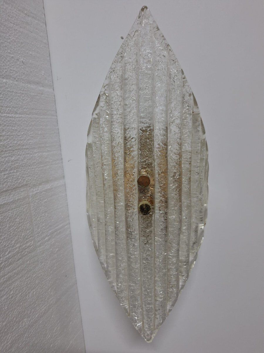 Murano Glass Wall Lamps In Glass And Brass, Italy, 1970s, Set Of 3 photo furniture