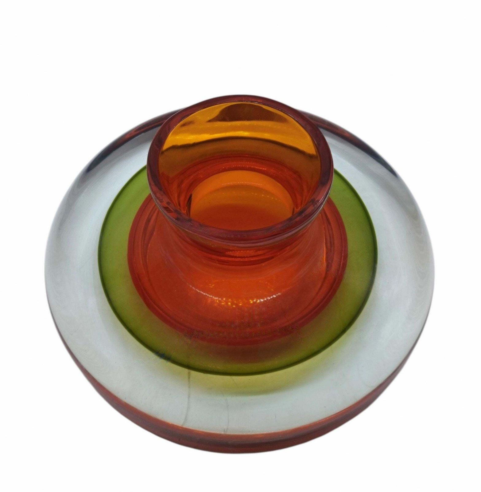Flavio Poli For Seguso Submerged Murano Glass Centerpiece Vase, Italy 196 photo furniture