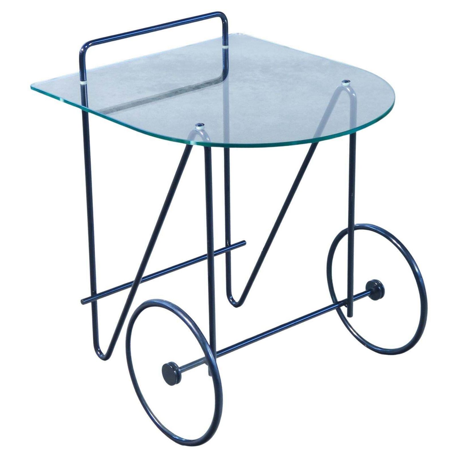 Food Cart Designed By Carlo Cerbaro, For Porada In Metal And Glass. 1980s