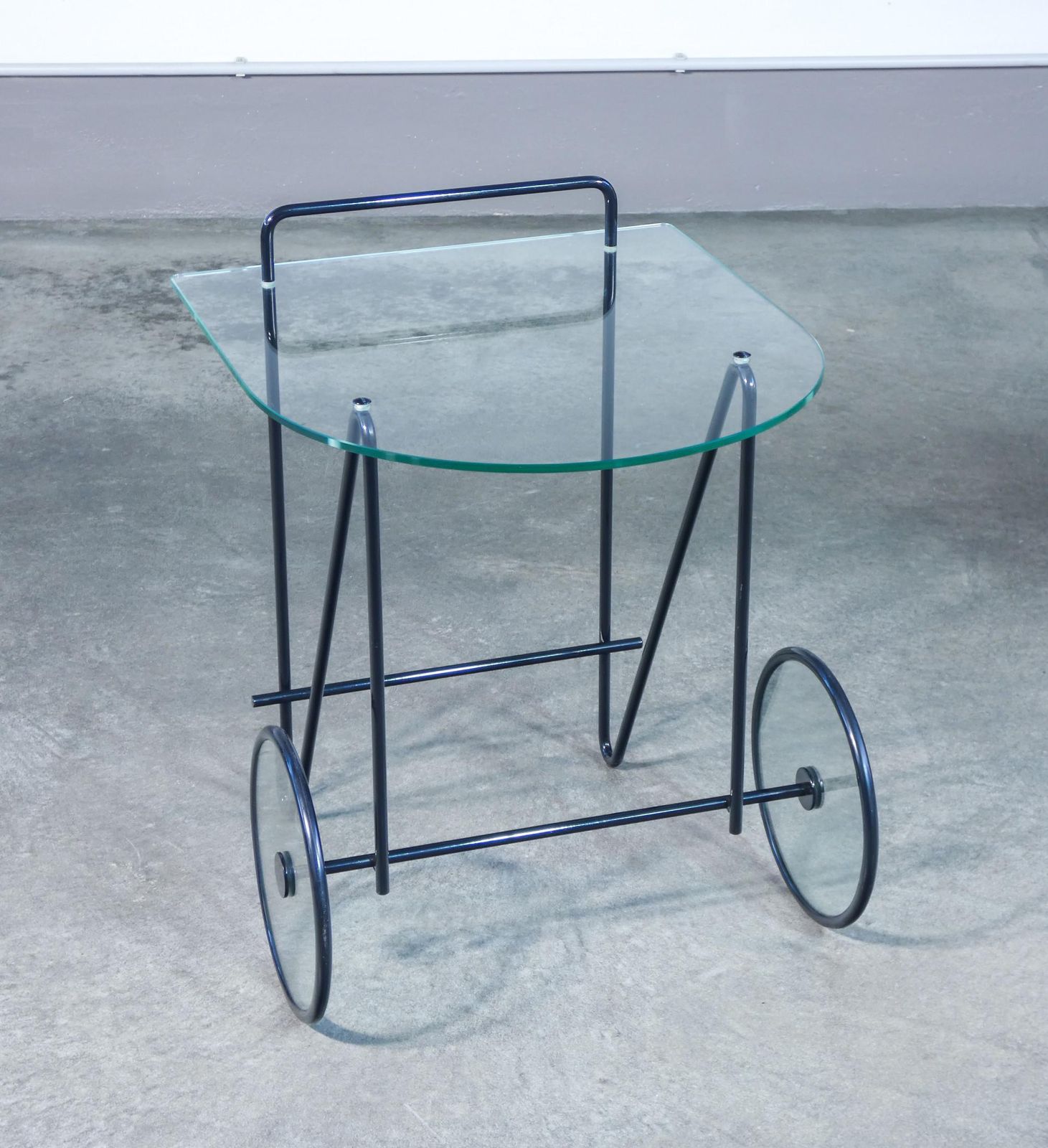 Food Cart Designed By Carlo Cerbaro, For Porada In Metal And Glass. 1980s photo vintage