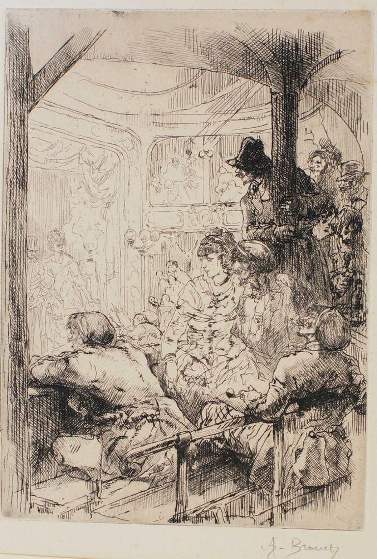 Auguste Brouettheater    Etching By Auguste Brouet   Early 20th Centuryearly 20th Century