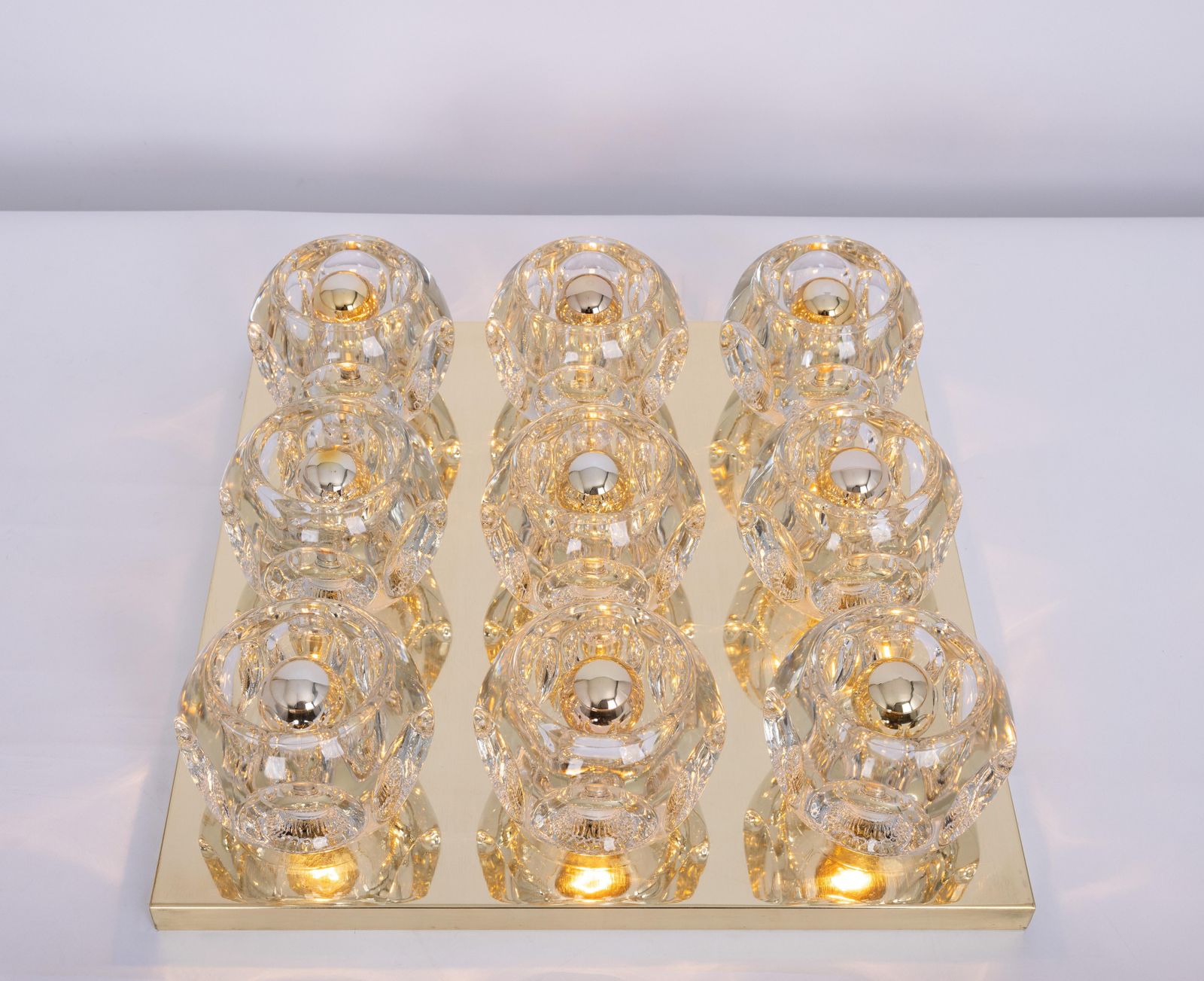 photo for sale Large Stunning Glass Flushmount By Peill & Putzler, Germany, 1970s