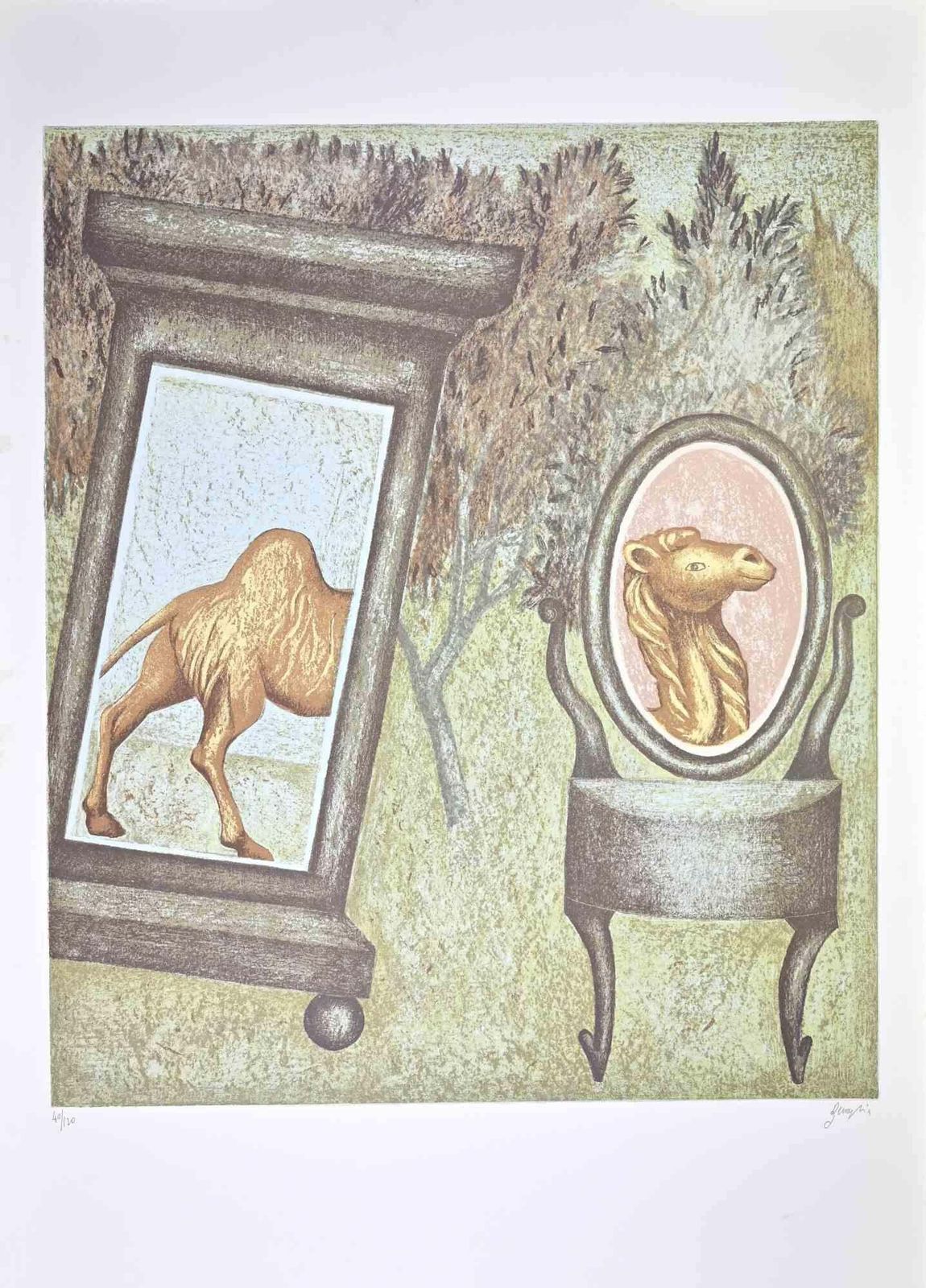 Enrico Benagliathe Camel   Lithograph By Enrico Benaglia   1990s1990s photo furniture
