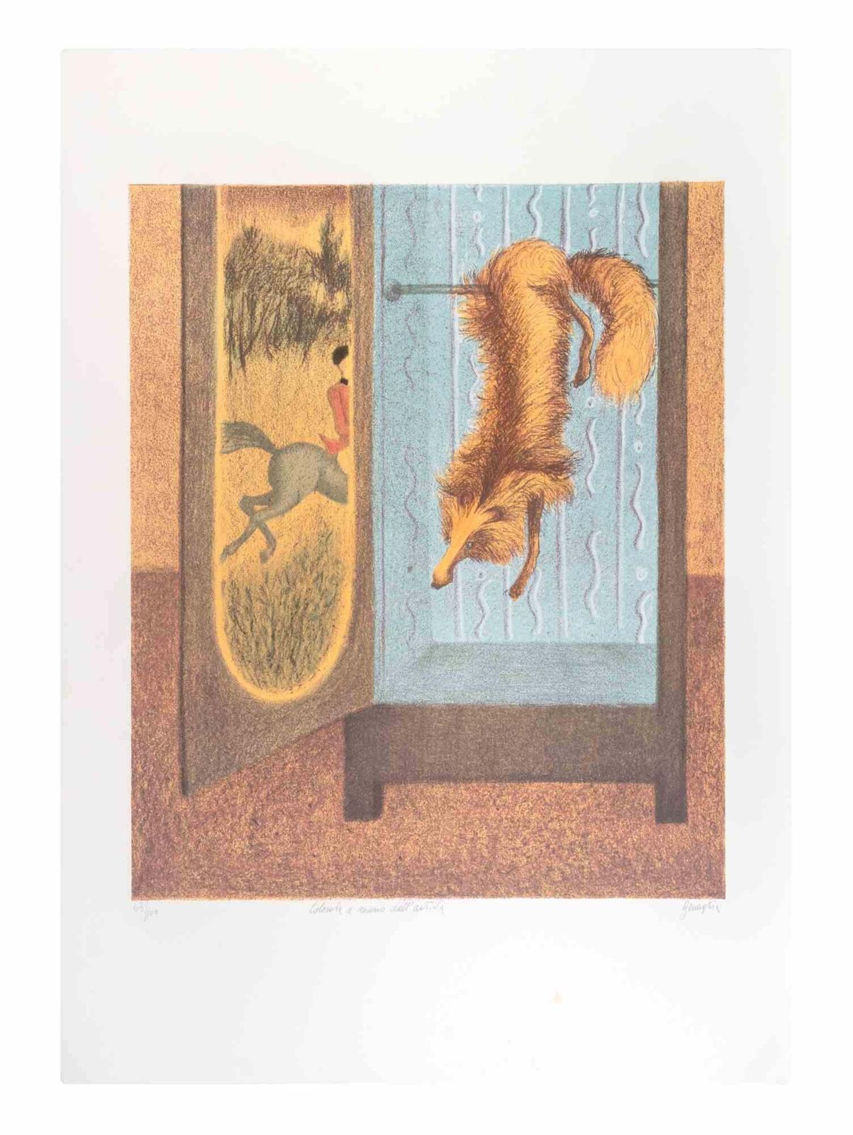 Enrico Benagliathe Fox   Lithograph By Enrico Benaglia   1990s1990s