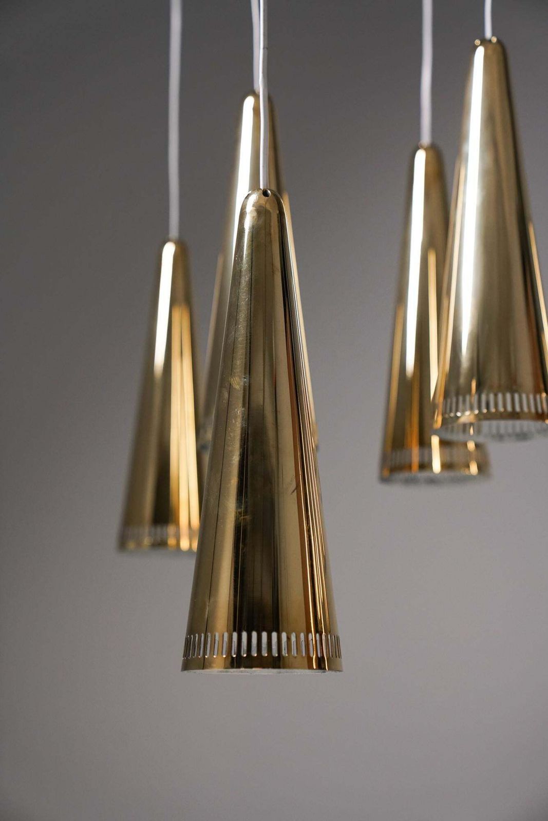 Pair Of Model K2 48/6 Scandinavian Modern Pendants, Mauri Almari, Idman Oy, 1950 photo Lighting