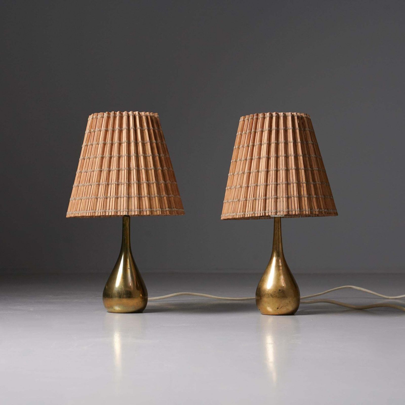 Pair Of Model 61046 Drop Table Lamps, Mauri Almari, Idman Oy, 1950s photo furniture