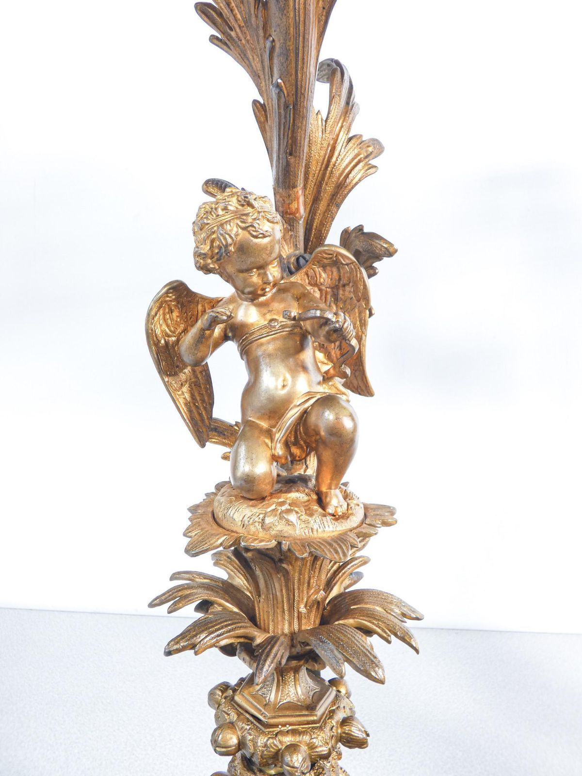 Pair Of Large Six Lumen Napoleon III Candelabra In Gilded Bronze. Mid 1800s photo 2350.0