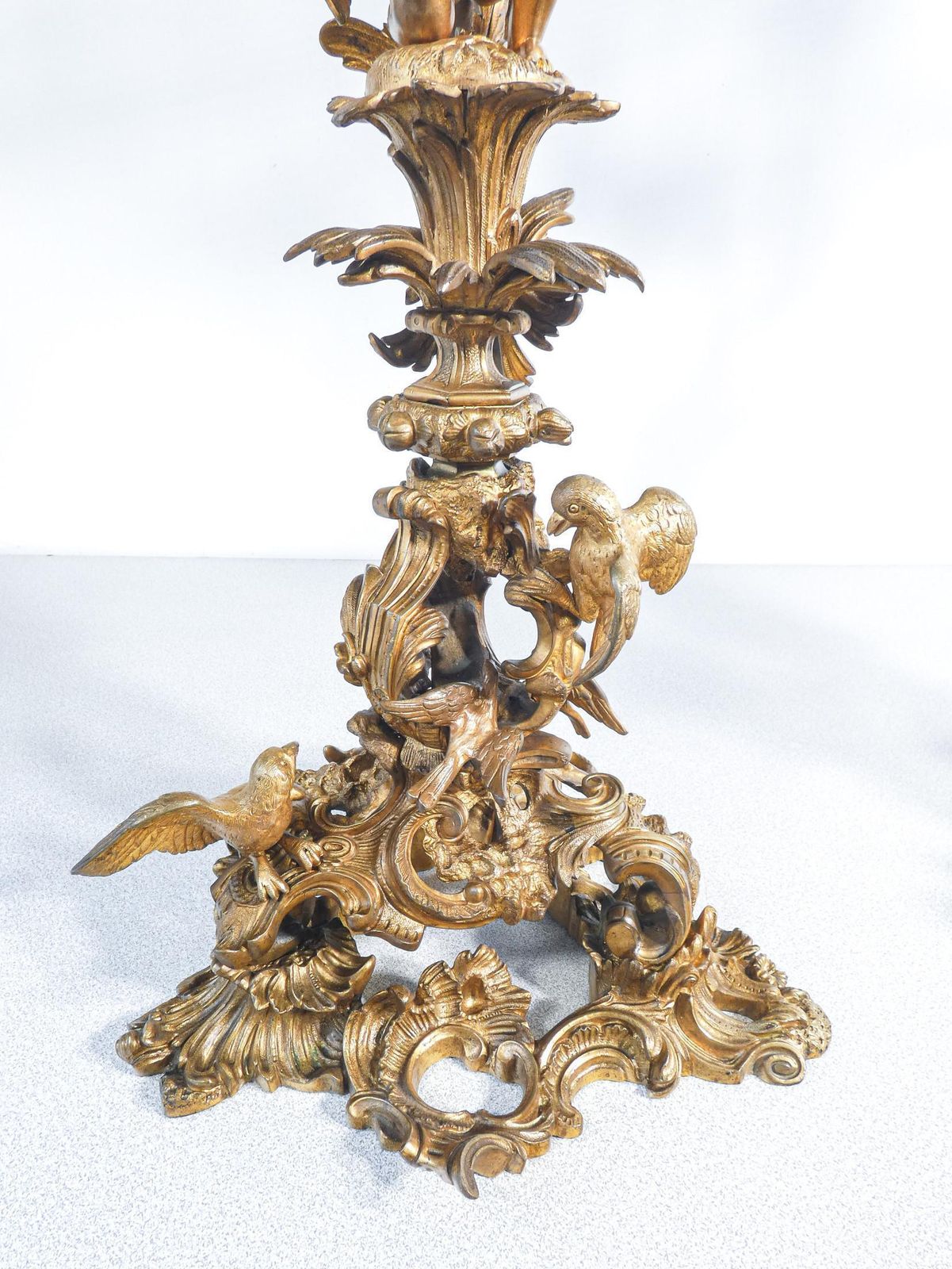 Pair Of Large Six Lumen Napoleon III Candelabra In Gilded Bronze. Mid 1800s photo vinterior