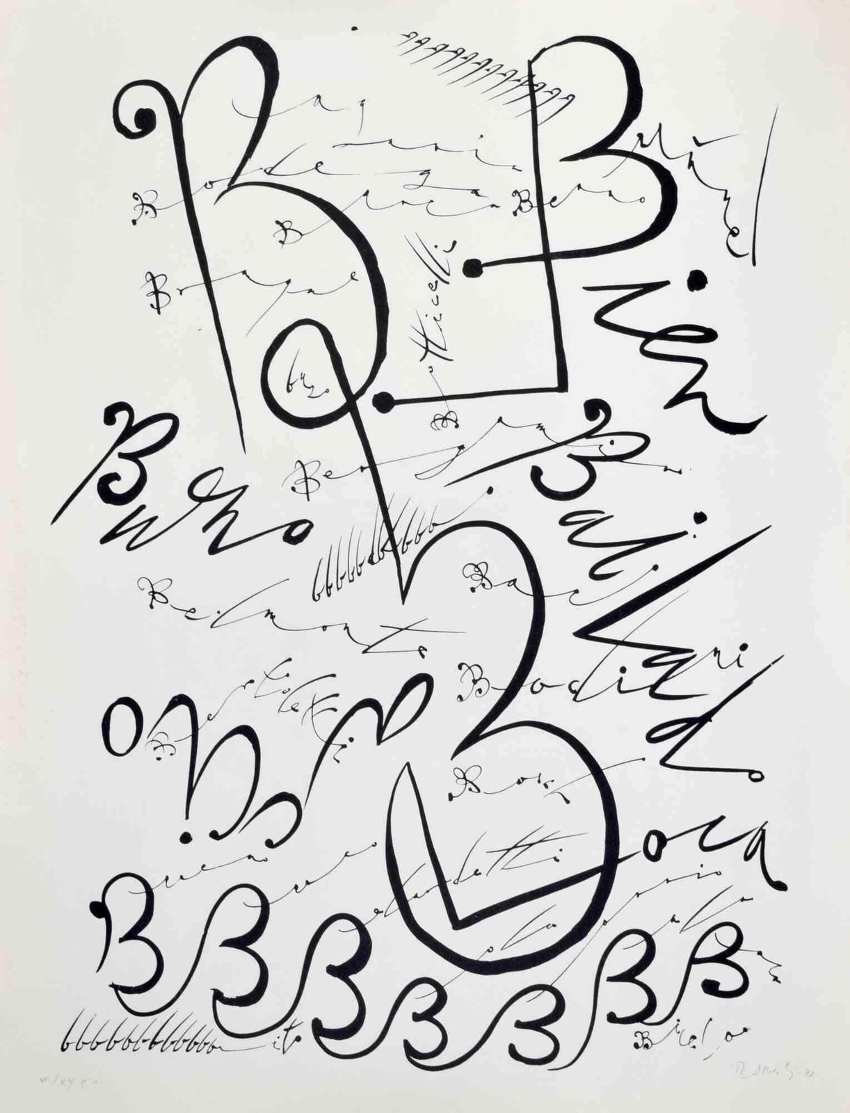 Rafael Albertiletter B   Lithograph By Rafael Alberti   19721972