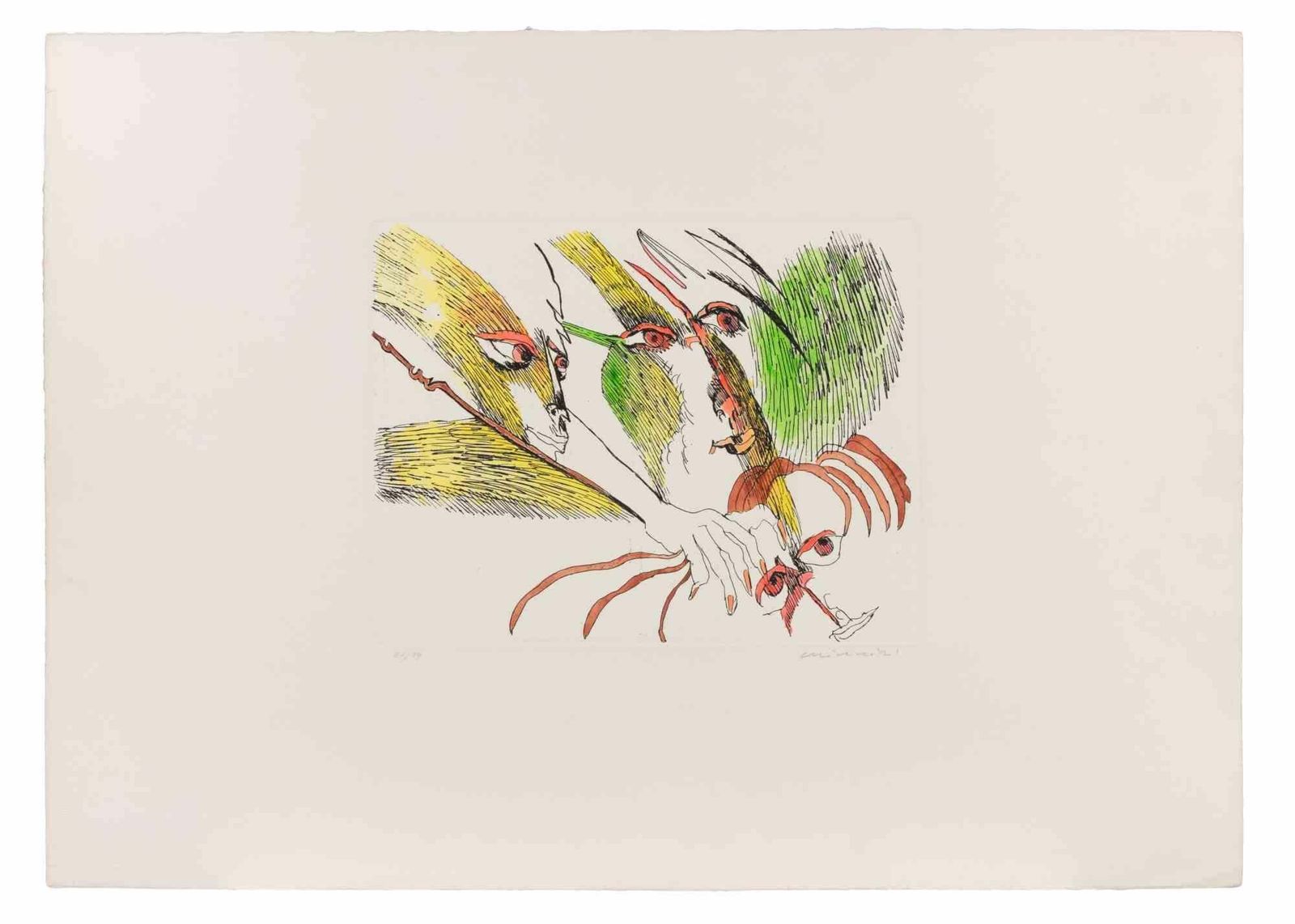 Remo Brindisiuntitled   Etching By Remo Brindisi   1980s1980s