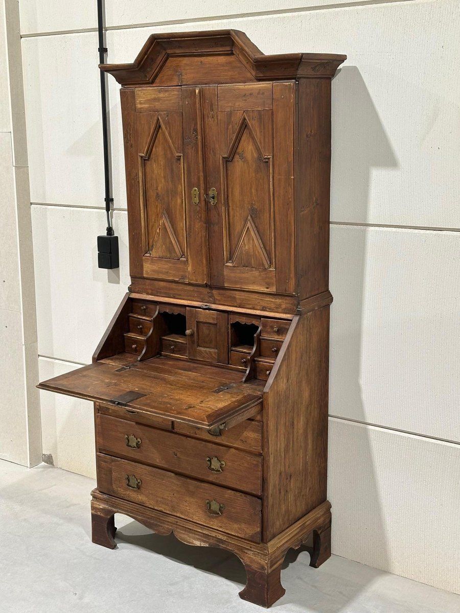 Antique Secretary Bookcase In Pine