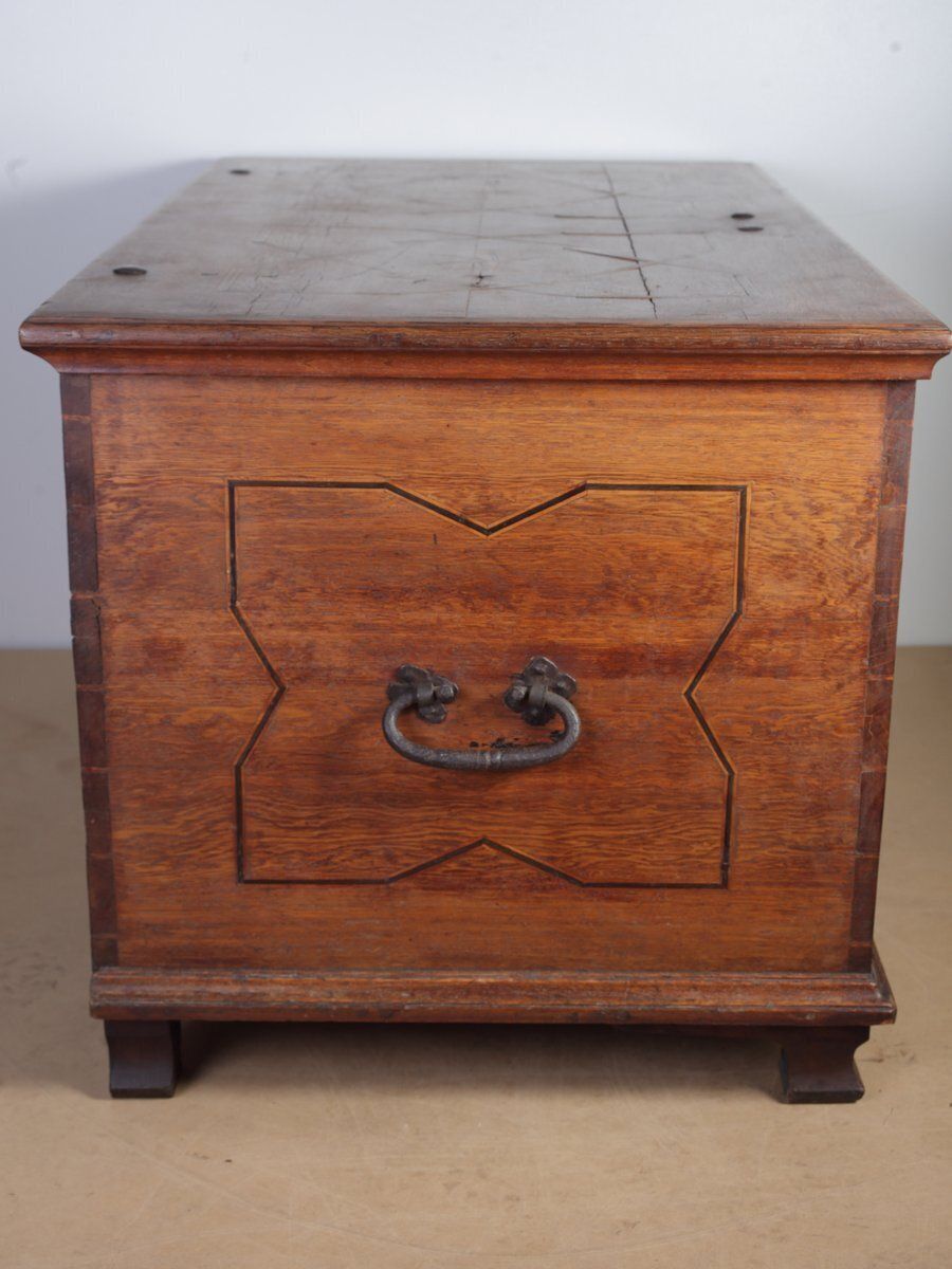 Antique Baroque Oak Chest, 1750s photo 650.0