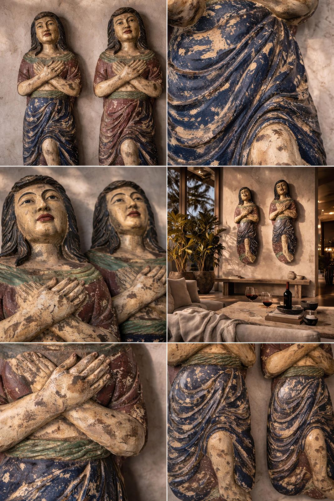 Rare Pair 18th Century Polychrome Wood Dummy Boards, Chinoiserie photo vinterior