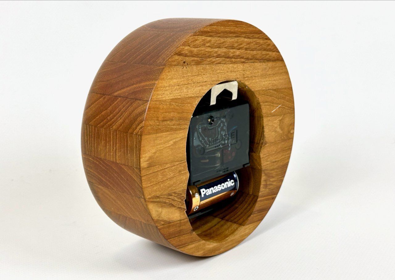 Mid Century Modern Wall Clock In Teak With Kienzle Mechanism From Bestform, 1960s photo 344.0