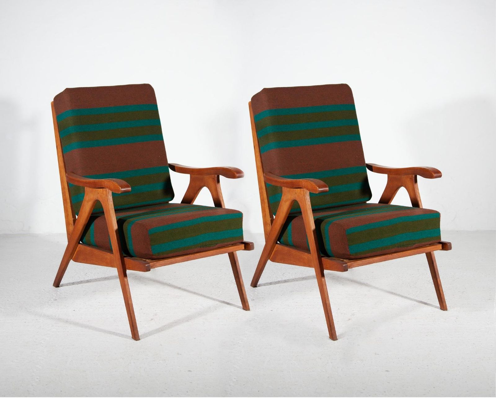 1950 Midcentury Modern Rob Parry Set Of Two Teak Lounge Chairs photo furniture