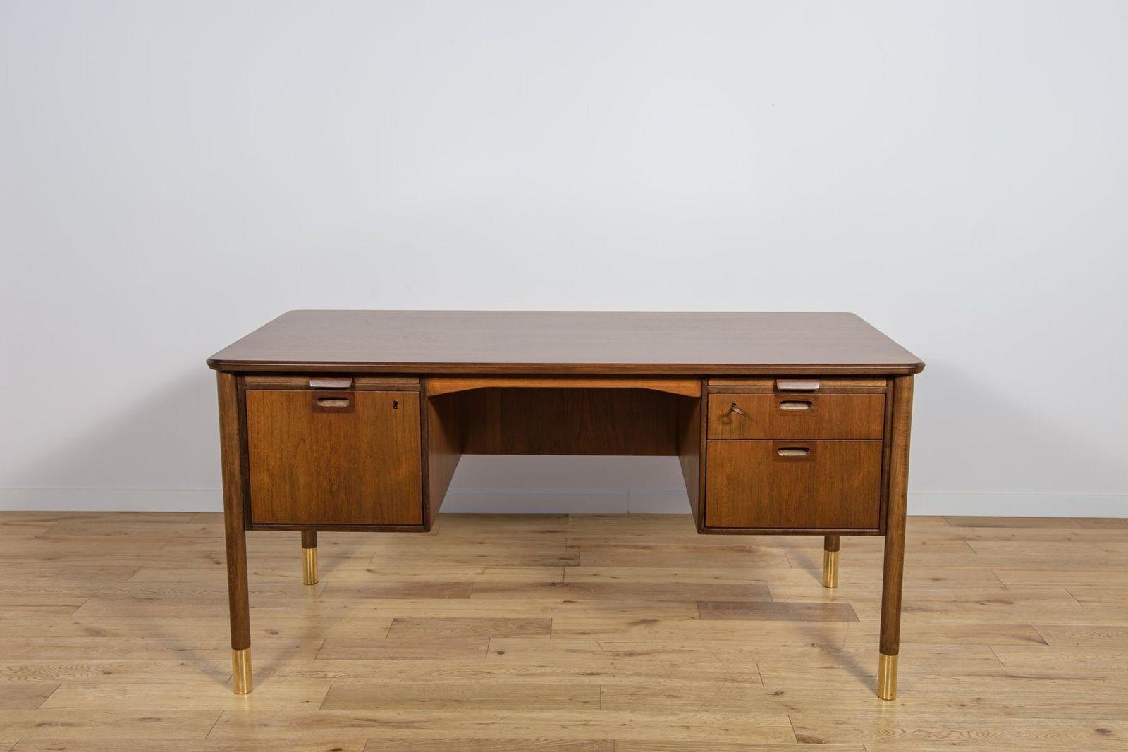 Mid Century Teak Desk By Sten Blomberg For Seffle Möbelfabrik, Sweden, 1960s photo for sale