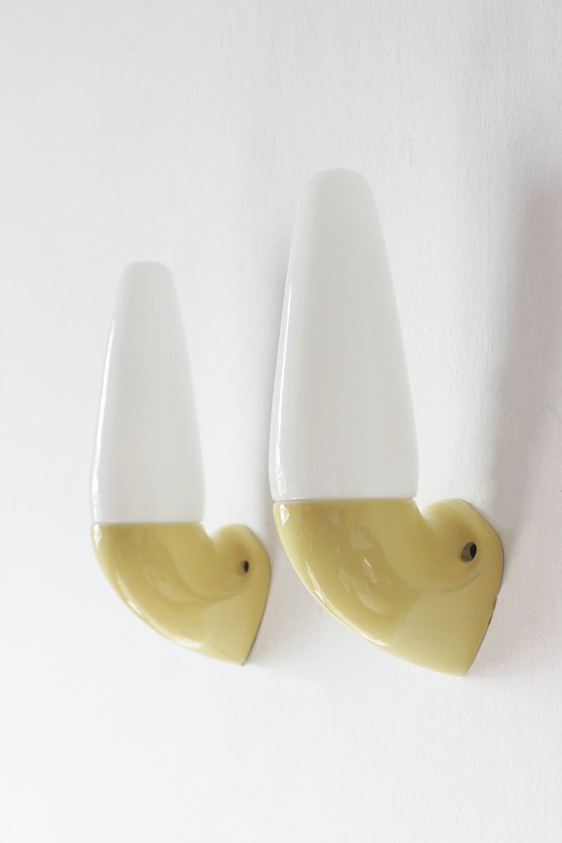 Yellow Ceramic Model 6035 Lamps By Stig Carlsson For Ifö, 1960s, Set Of 2 photo Lighting