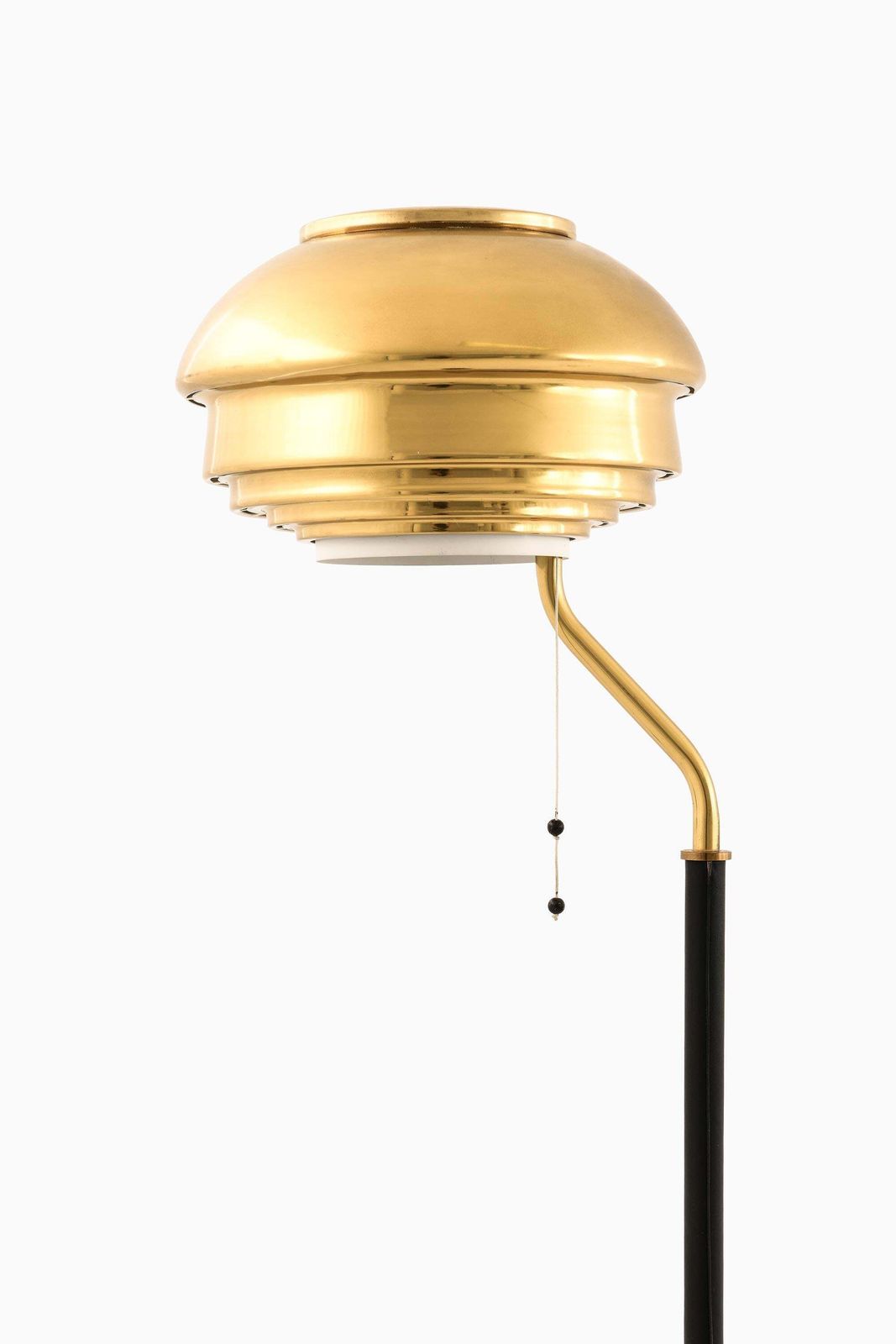 Floor Lamp In Brass And Leather By Alvar Aalto, 1950s photo for sale