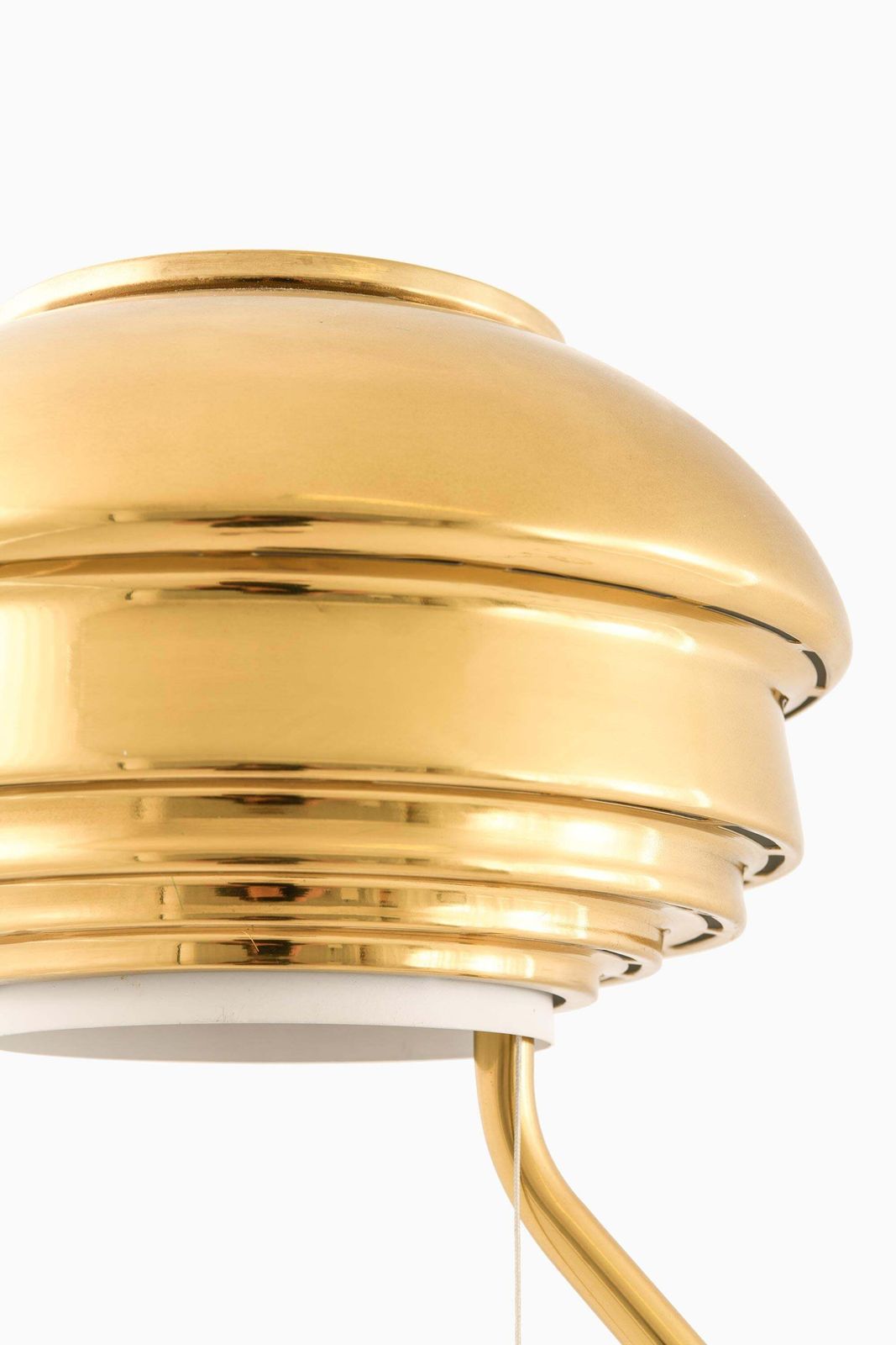Floor Lamp In Brass And Leather By Alvar Aalto, 1950s photo vintage