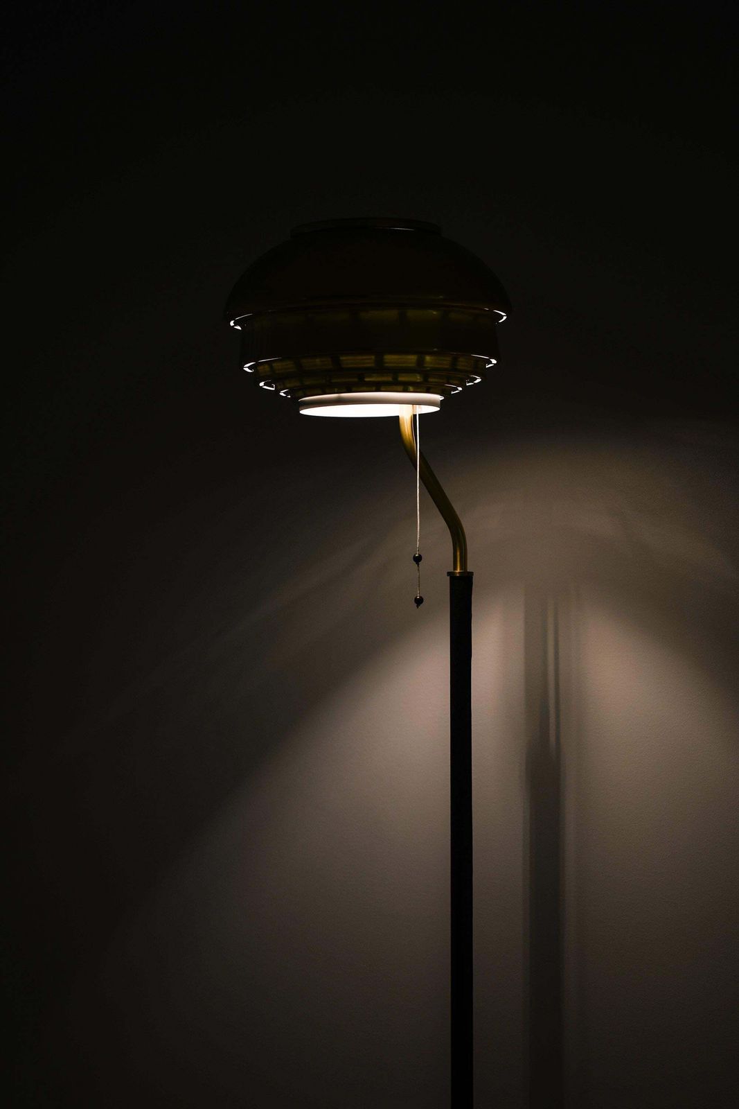 Lighting Floor Lamp In Brass And Leather By Alvar Aalto, 1950s photo