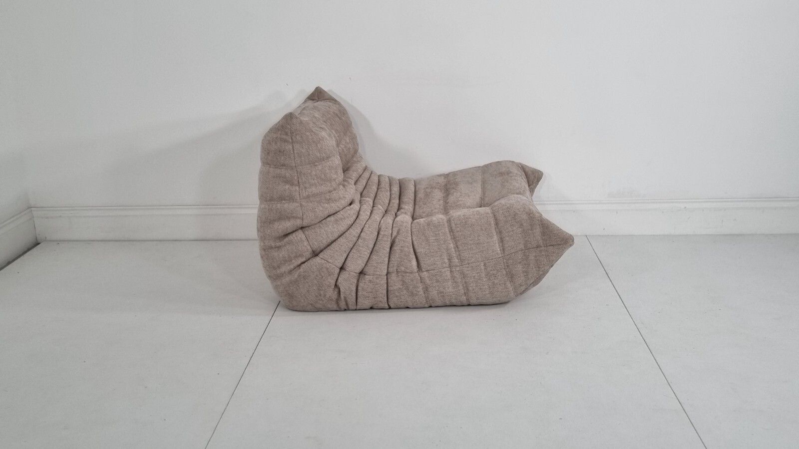 photo for sale Ligne Roset Togo Chair In Cream/Honey Woven Fabric In Excellent Condition