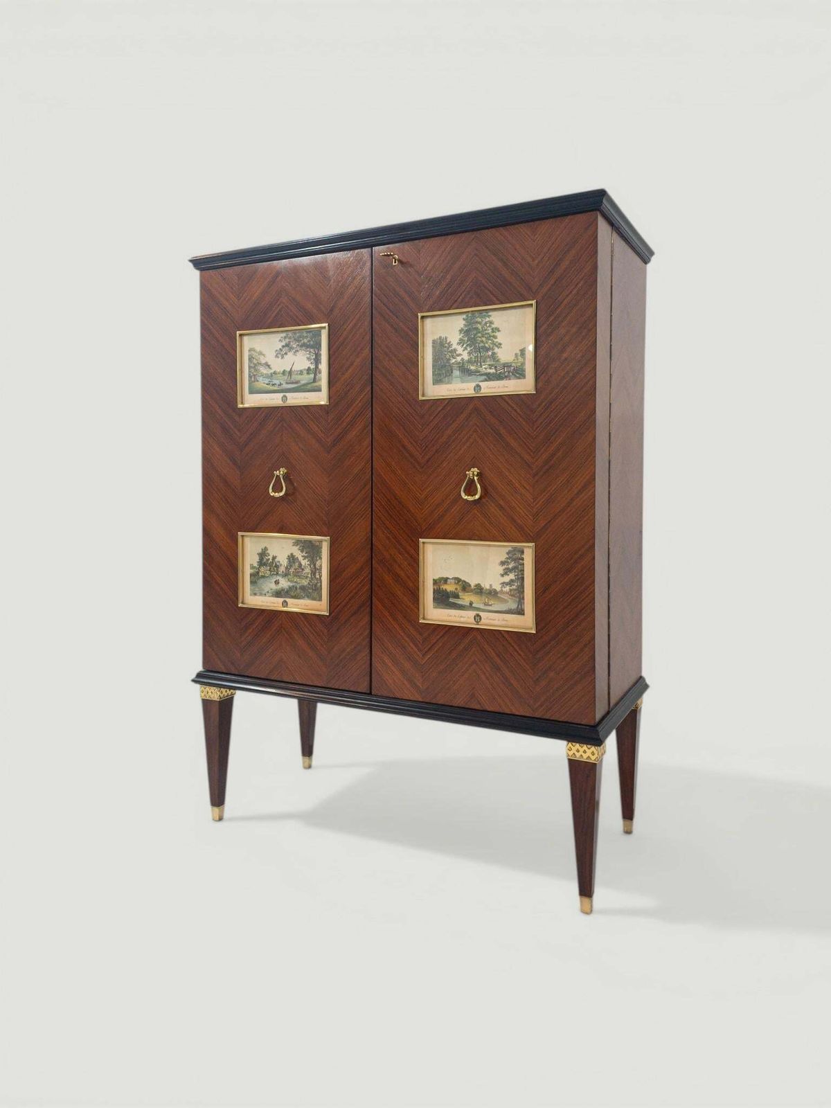 Italian Midcentury Sideboard Or Cabinet Bar Designed By Paolo Buffa In 1950s photo Furniture