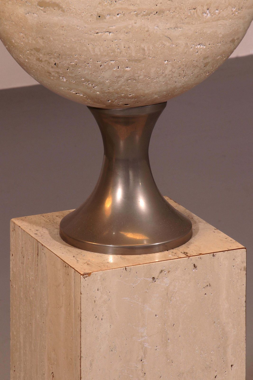 Travertine Floor Lamp By Philippe Barbier For Maison Barbier Monumental Piece 70 photo buy
