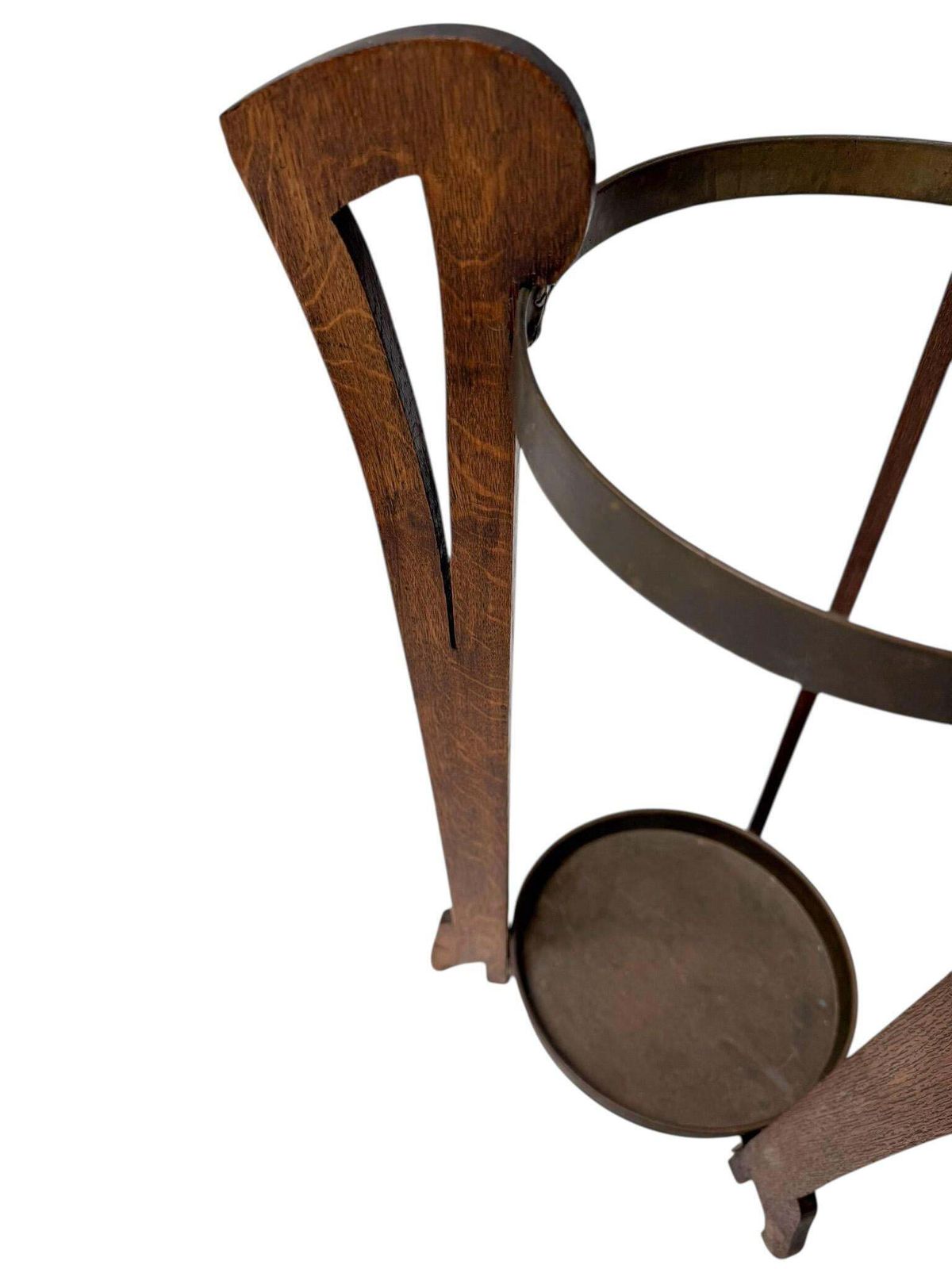 Oak And Brass Arts & Crafts Umbrella Stand, 1900s photo furniture