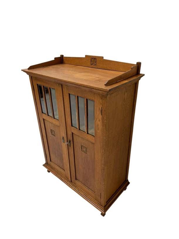 Arts & Crafts Art Nouveau Bookcase With Beveled Glass, 1900s photo Furniture