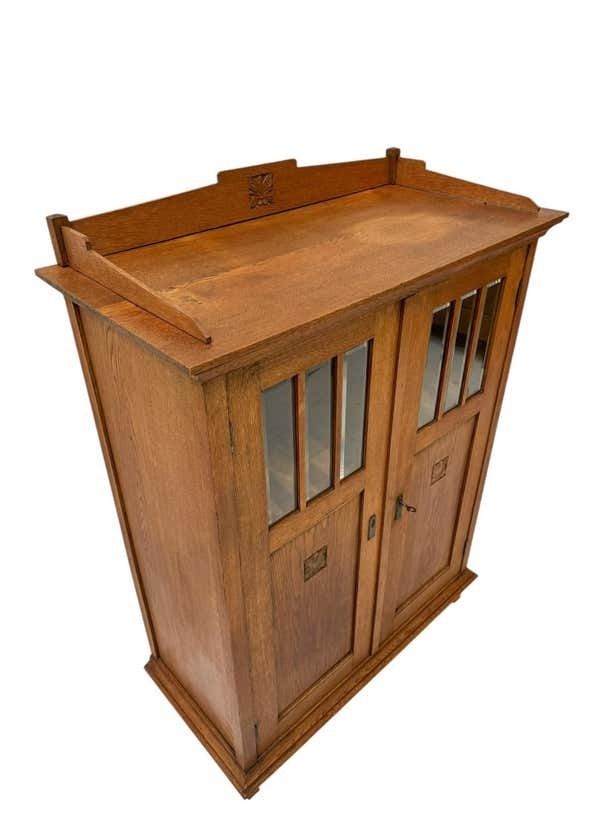 Arts & Crafts Art Nouveau Bookcase With Beveled Glass, 1900s photo 1754.0
