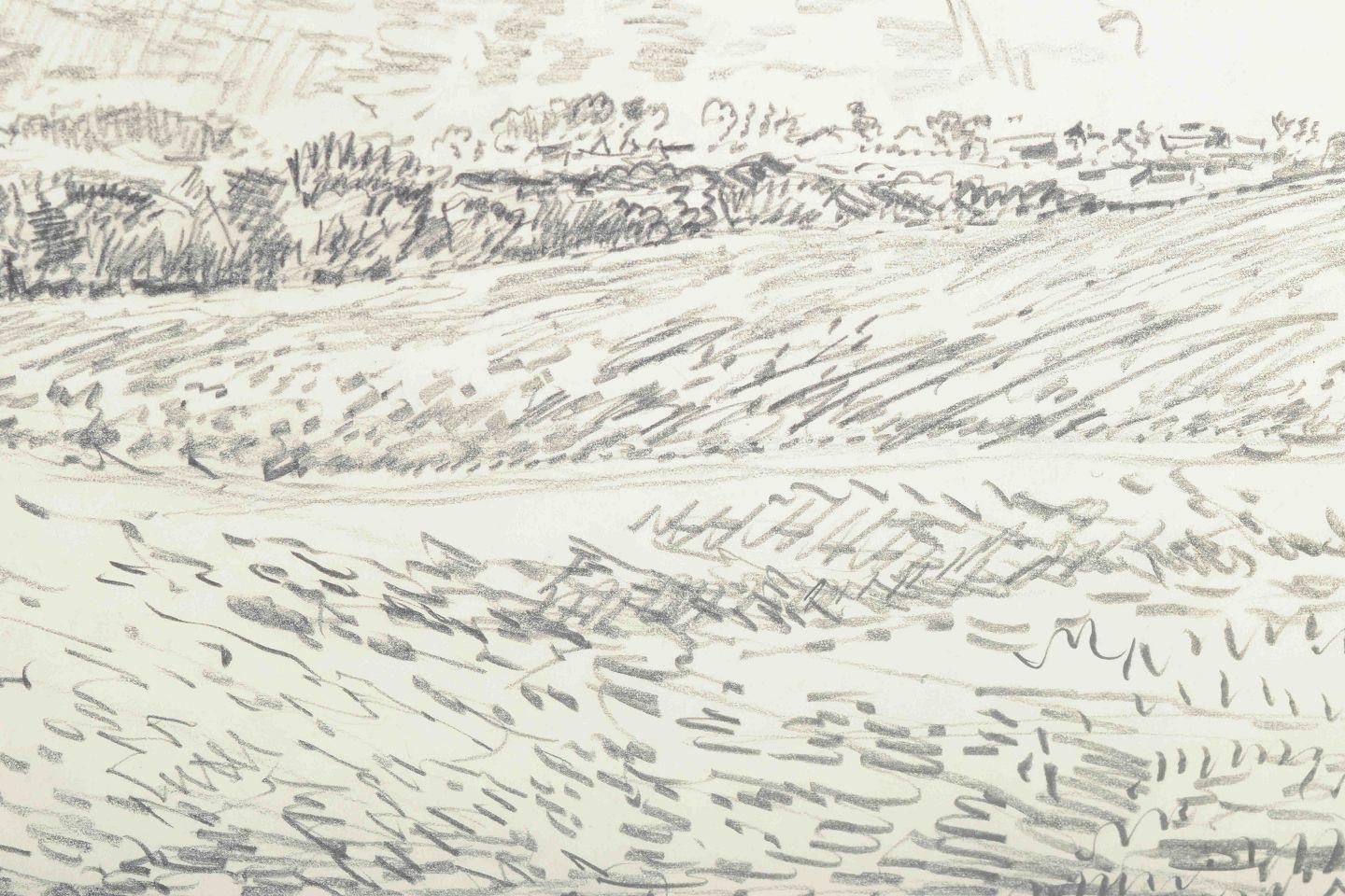 Niels Prip Hansen. Drawing On Paper. Landscape, Vosnæs. 1973 photo Art