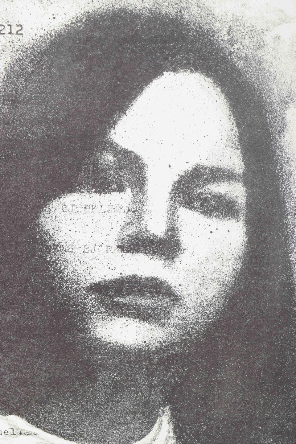 Bodil Brems, Danish Visual Artist. Portrait Of Woman. Lithograph On Paper, 1983 photo for sale