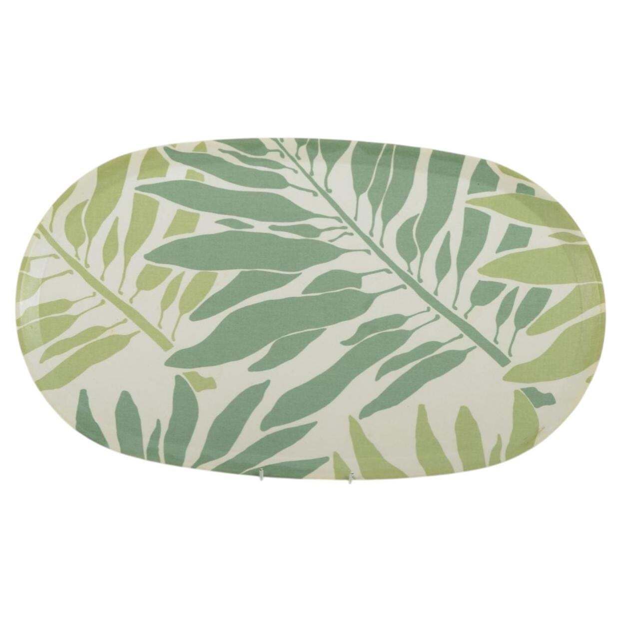 Märta Måås Fjetterström Ab. Oval Serving Tray In Moulded Wood With Leaf Motif.