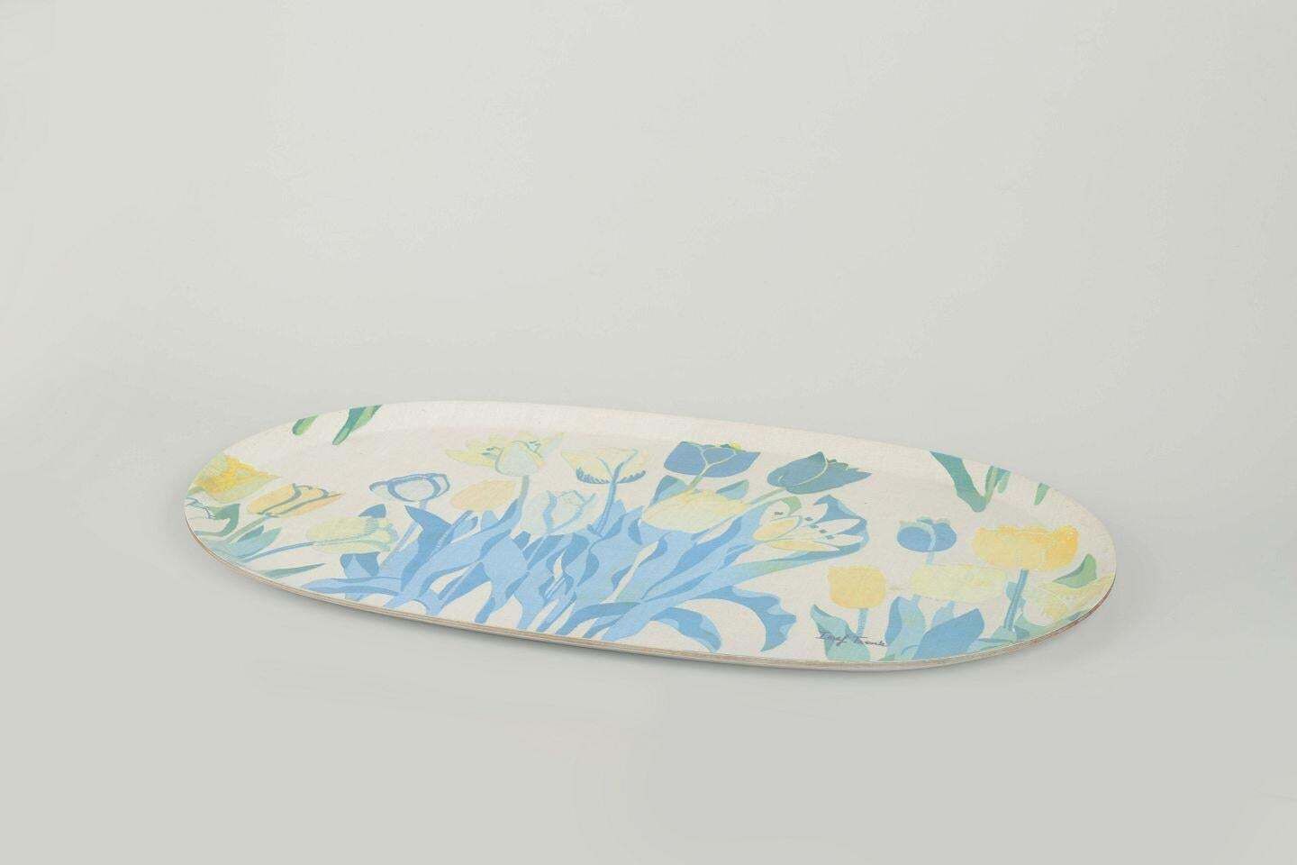 Josef Frank For Svenskt Tenn. Oval Serving Tray In Molded Wood With Floral Motif photo for sale