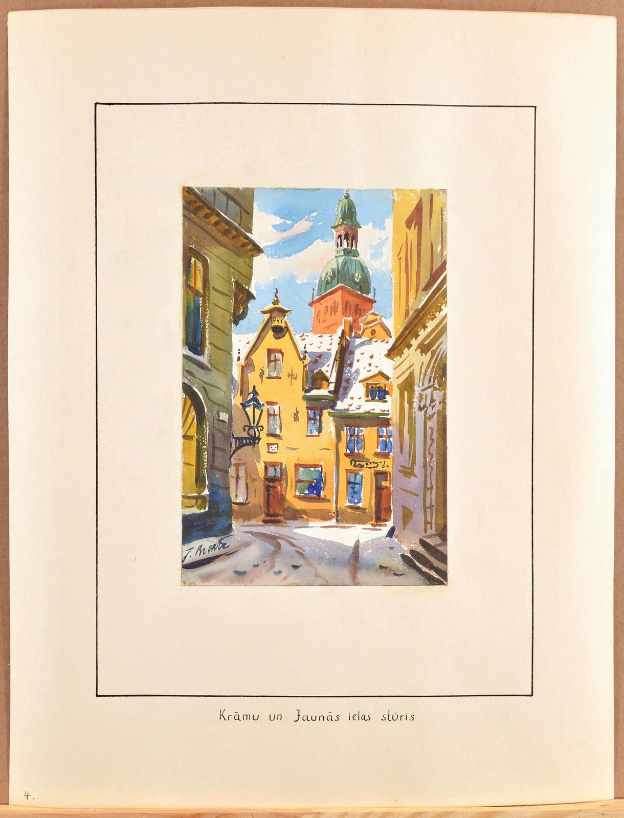Janis Brektestreet Corner In Old Riga. 1956. Watercolor, Paper. 23x15 Cm. Signed1956 photo furniture