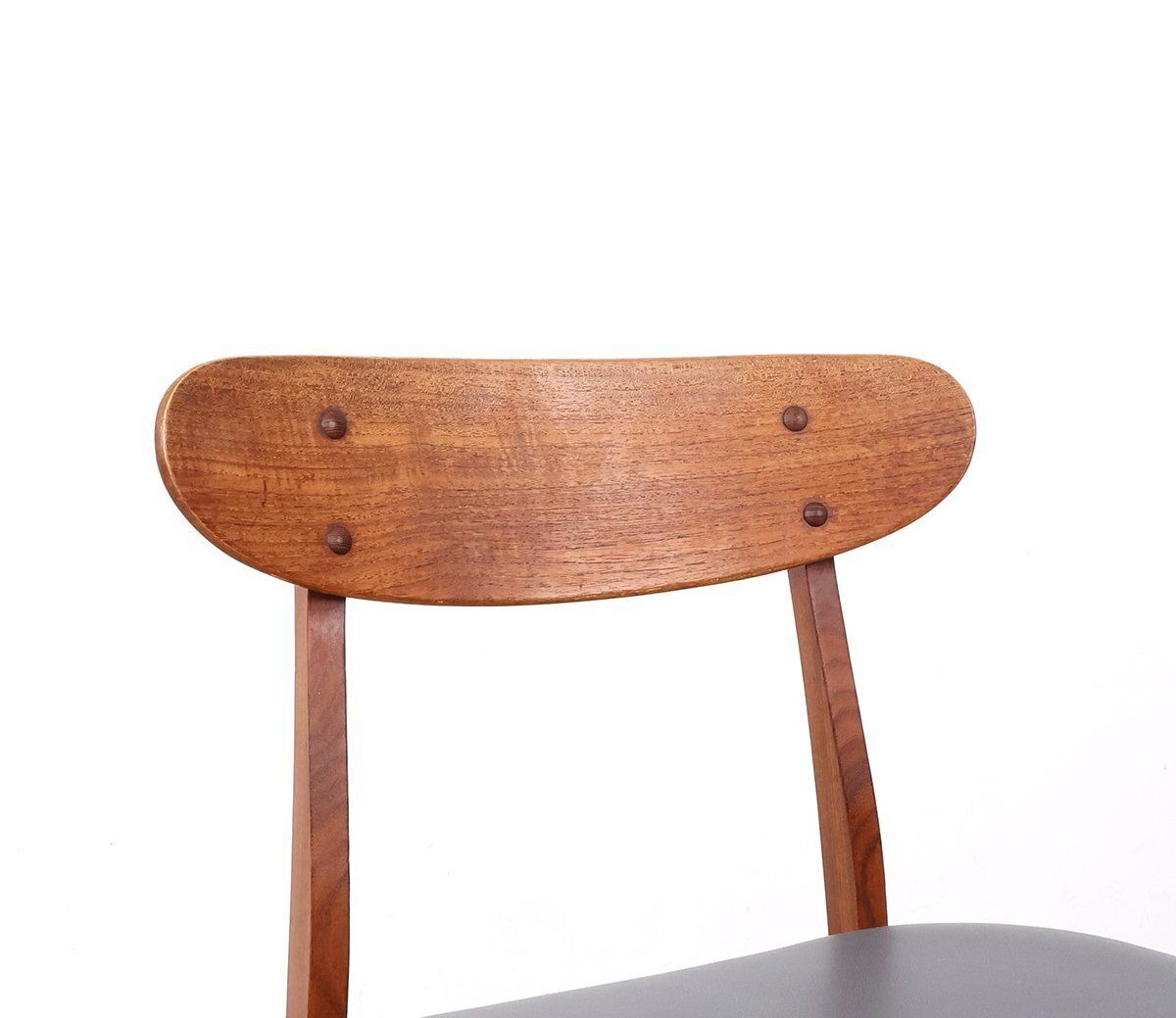 photo for sale Teak Chairs With Grey Faux Leather From Farstrup Møbler, 1960s, Set Of 4
