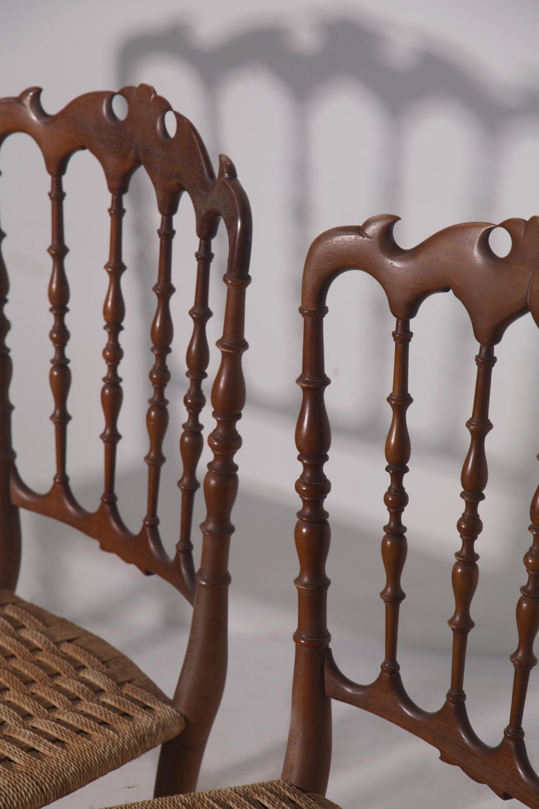 photo vinterior Set Of Six Italian Chiavarine Chairs, Umbertino Model With Rope