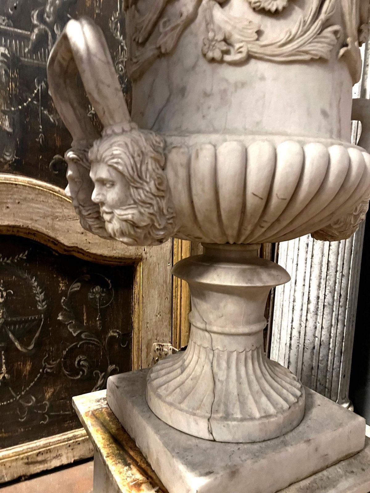 Home Decor Pair Of Vases In Carrara Marble, Italy photo