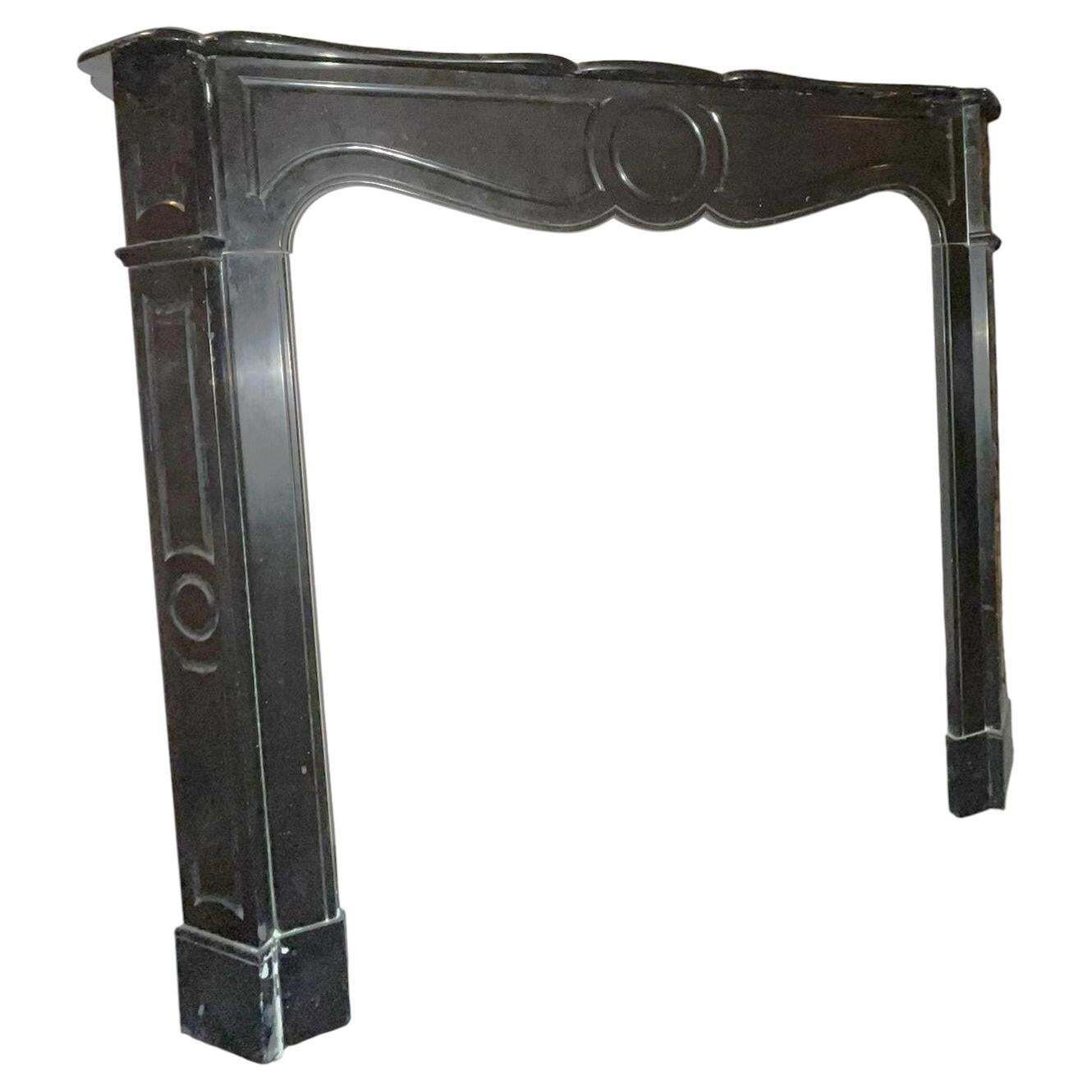 Pompadour Fireplace Frame Made Of Black Marble From Belgium, Italy