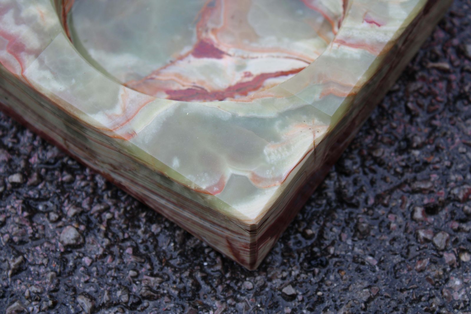 Square Ashtray In Onyx Marble Italy 1950s Minimalist photo Home Decor
