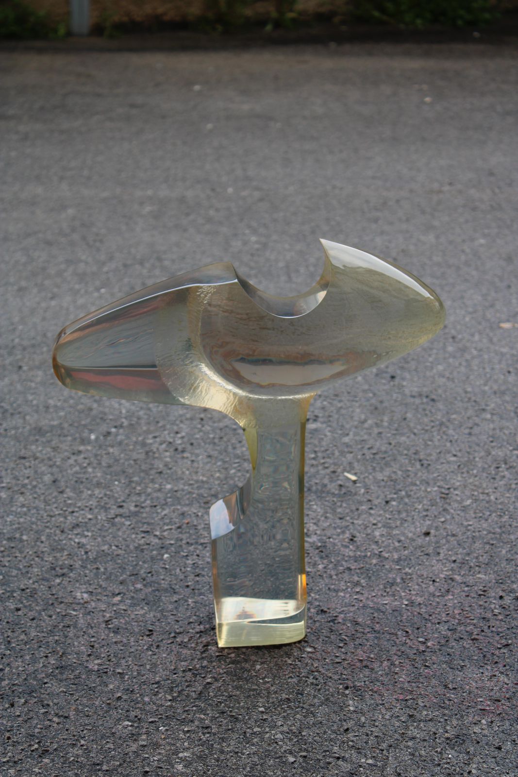 Large Abstract Sculpture Signed Tolomei In Plexiglass 1960 Italy Eye photo vintage
