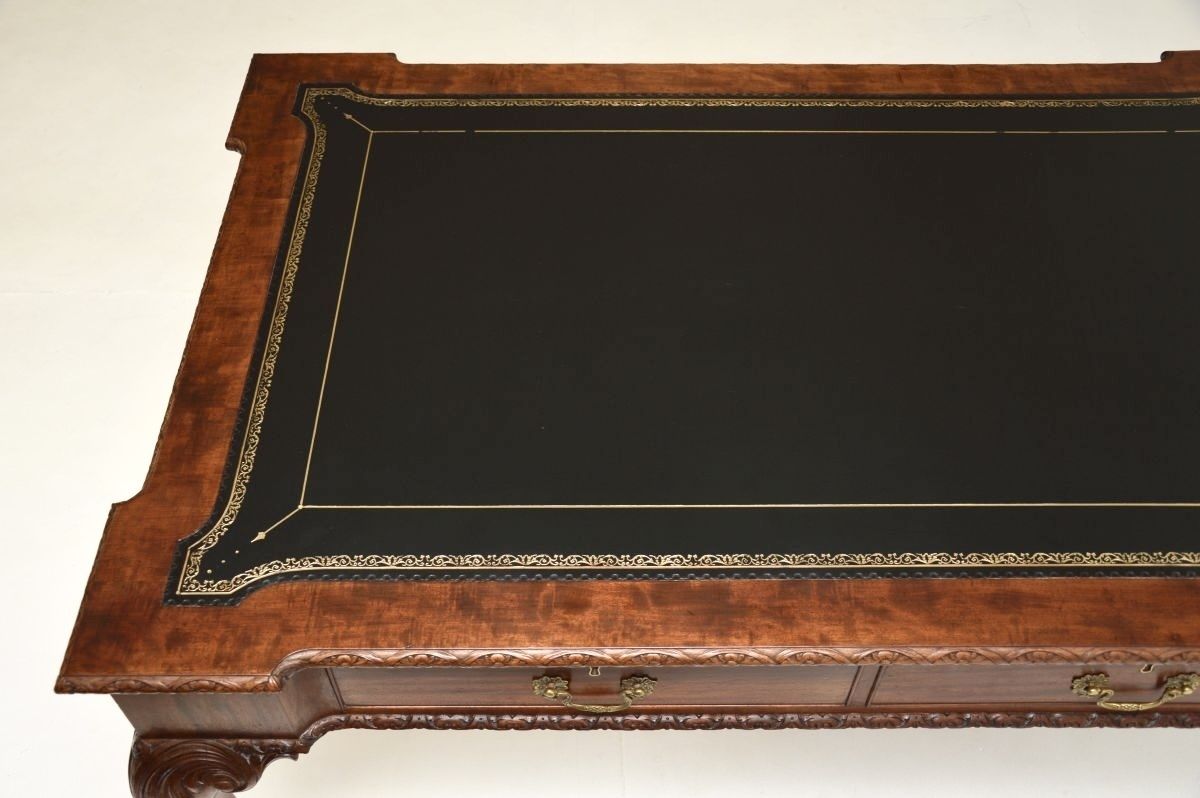 Antique Mahogany Chippendale Revival Desk By Gillows photo Furniture